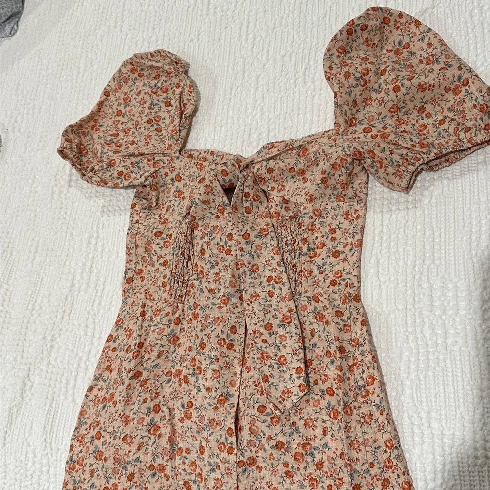 REFORMATION Denver Floral Print Linen Midi Dress Sz 2 cottagecore coquette boho - Picture 11 of 11